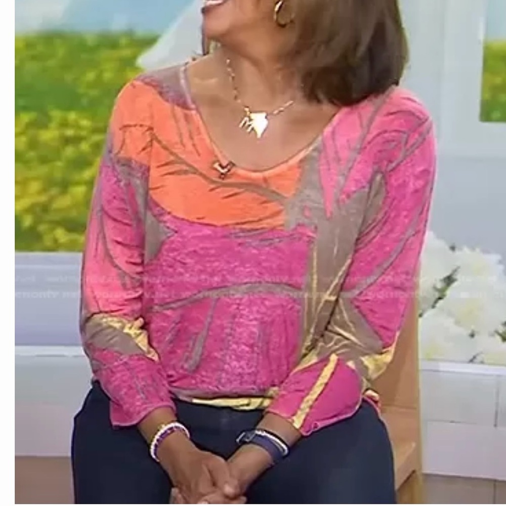 NIC + ZOE orange Tan Knit Sweater
